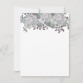 Rustic Soft Blue Hydrangea Repcard RSVP Karte (Rückseite)