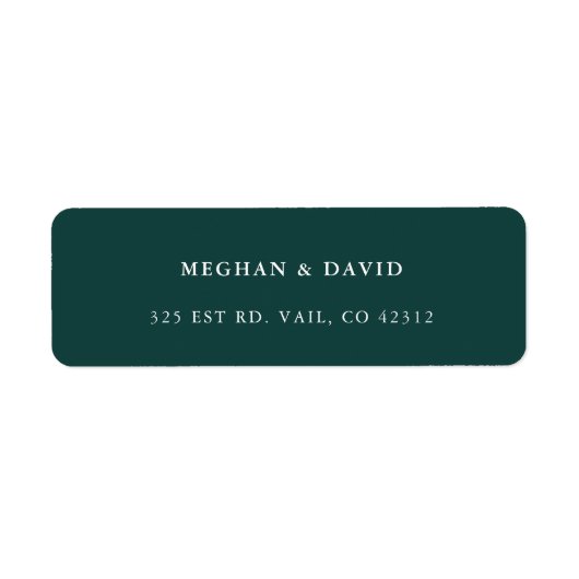 Rustic Solid Hunter Green Wedding Label (Vorne)