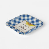 Rustic Sonnenblume Blue Gingham I Do GRILLEN Pappteller (Gewinkelt)