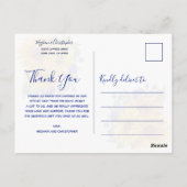 Rustic Sonnenblume Chic Blue Rose Hochzeit Vielen Postkarte (Rückseite)