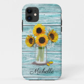 Rustic Sonnenblume Mason Jar Case-Mate iPhone Hülle (Rückseite)