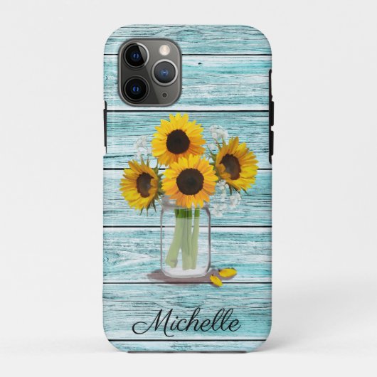Rustic Sonnenblume Mason Jar Case-Mate iPhone Hülle (Rückseite)