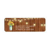 Rustic Sonnenblume Mason Jar Lights Holzoberfläche (Vorne)