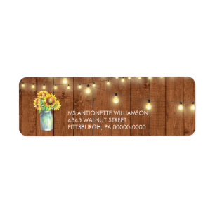 Rustic Sonnenblume Mason Jar Lights Holzoberfläche