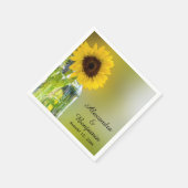 Rustic Sonnenblume Mason Jar Wedding Brautparty Serviette (Ecke)