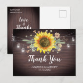 Rustic Sonnenblume Wood Jar Light Wedding Vielen D Postkarte (Vorne/Hinten)