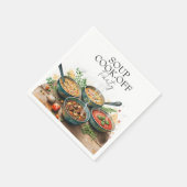 Rustic Soup Cook-Off Potluck Party Watercolor Serviette (Ecke)