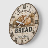 Rustic Sourdough Bread Kitchen Artisan Bakery Große Wanduhr (Winkel)