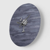 Rustic South Carolina Palmetto and Moon Große Wanduhr (Winkel)