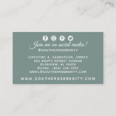 Rustic Southern Cotton & Botanical Social Media Visitenkarte (Rückseite)