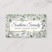 Rustic Southern Cotton & Botanical Social Media Visitenkarte (Vorderseite)