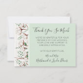 Rustic Southern Cotton & Wood Wedding Vielen Dank Dankeskarte (Rückseite)