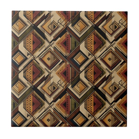 Rustic Southwestern Stripe Pattern (1) Fliese (Vorderseite)