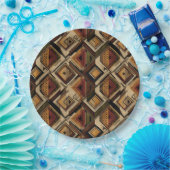 Rustic Southwestern Stripe Pattern (1) Pappteller (Party)