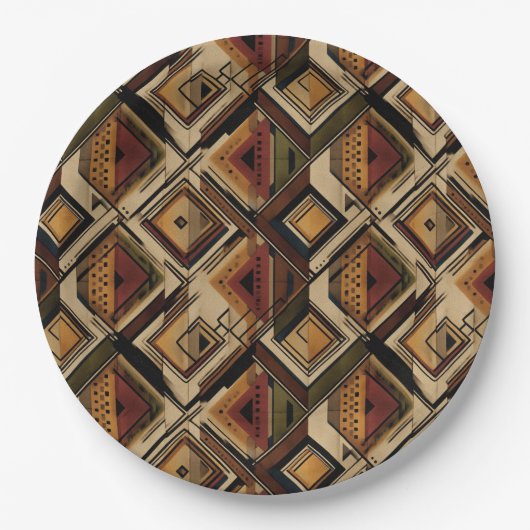 Rustic Southwestern Stripe Pattern (1) Pappteller (Vorderseite)