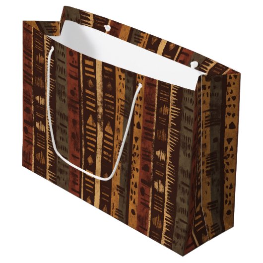 Rustic Southwestern Stripe Pattern (5) Große Geschenktüte (Vorderseite Schrägansicht)