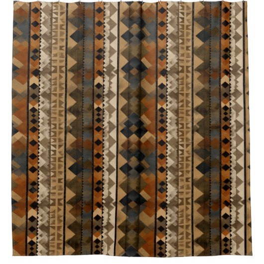 Rustic Southwestern Stripe Pattern (6) Duschvorhang (Vorderseite)