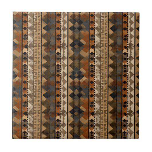 Rustic Southwestern Stripe Pattern (6) Fliese (Vorderseite)