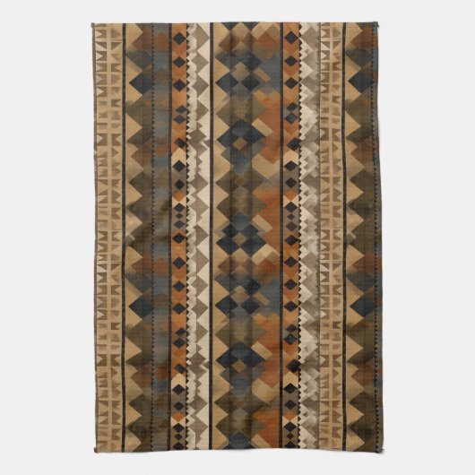 Rustic Southwestern Stripe Pattern (6) Geschirrtuch (Vertikal)