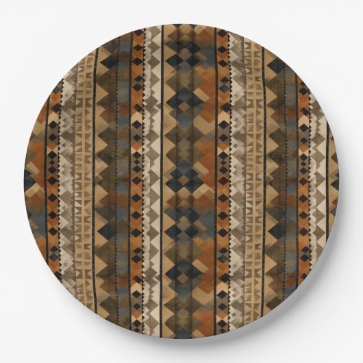 Rustic Southwestern Stripe Pattern (6) Pappteller (Vorderseite)