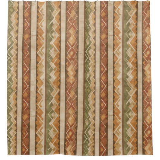 Rustic Southwestern Stripe Pattern (7) Duschvorhang (Vorderseite)
