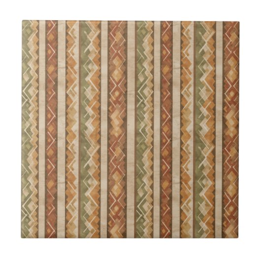 Rustic Southwestern Stripe Pattern (7) Fliese (Vorderseite)