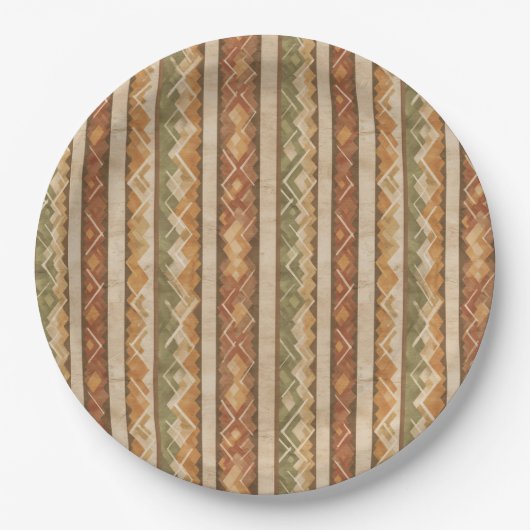 Rustic Southwestern Stripe Pattern (7) Pappteller (Vorderseite)