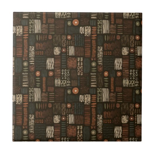 Rustic Southwestern Stripe Pattern (8) Fliese (Vorderseite)