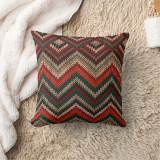 Rustic Southwestern Zigzag Throw Pillow Kissen