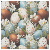 Rustic Speckled Easter Eggs & Spring Flowers  Stoff (Nahaufnahme)