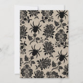 Rustic Spider Damask Halloween Einladung (Rückseite)