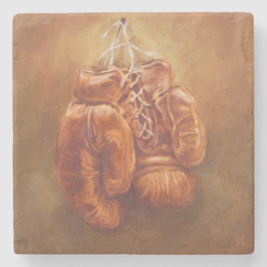Rustic Sports | Boxhandschuh Steinuntersetzer (Vorderseite)
