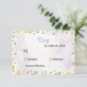 Rustic Spring Floral Elegant wedding RSVP card (Stehend Vorderseite)