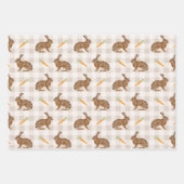 Rustic Spring Hares And Carrots Beige Pattern Geschenkpapier Set (Vorderseite 2)