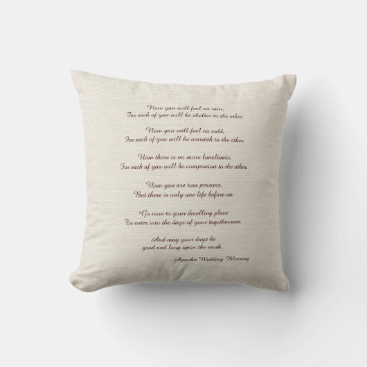 Rustic Square Pillow Apache Blessing Wedding Gesch Kissen (Vorderseite)