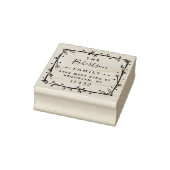 Rustic Square Stilvolle Script Family Rücksendeadr Gummistempel (Stempel)