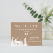 Rustic Stag Weihnachtsfeier Save the Date Ankündigungspostkarte (Stehend Vorderseite)