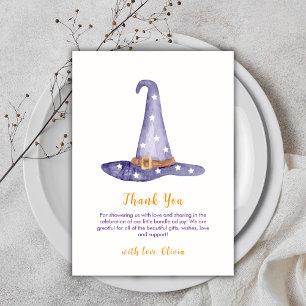 Rustic Star Little Boo Witch Hat Baby Dusche Dankeskarte
