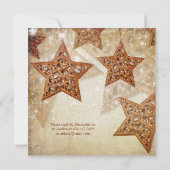 Rustic Star Tree Ornamente Weihnachts-Party Einladung (Rückseite)