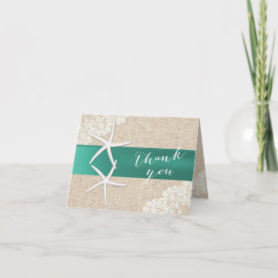 Rustic Starfish Aquamarin Ribbon Vintag Danke