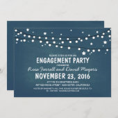 Rustic Starry Night Lights ENGAGEMENT PARTY Einladung (Vorne/Hinten)