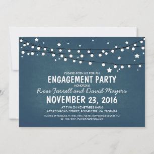 Rustic Starry Night Lights ENGAGEMENT PARTY Einladung