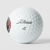 Rustic Stars and Stripes Motorcycle Golf Balls Golfball (Logo)