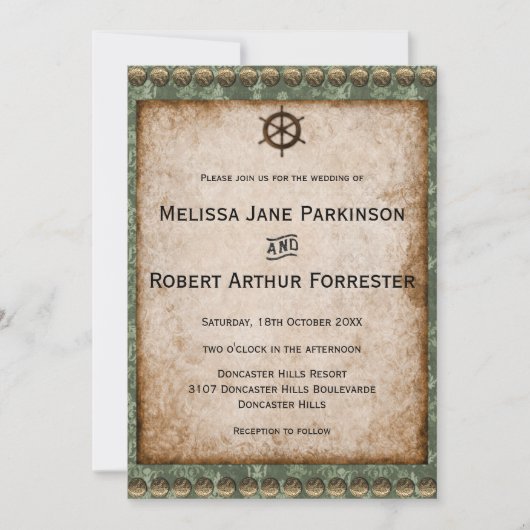 Rustic Steampunk Elegance Viktorianische Hochzeit Einladung (Vorderseite)