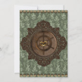 Rustic Steampunk Elegance Viktorianische Hochzeit Einladung (Rückseite)