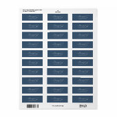 Rustic Stone Blue Wedding Return Label (Vorne)