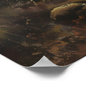 Rustic Stone Gothic Church Art, Vintage Autumn Poster (Ecke)