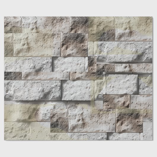 Rustic Stone Travertine Backsplash  Geschenkpapier (Flach)