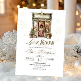 Rustic Storefront Let It Snow Boy Baby Shower Einladung