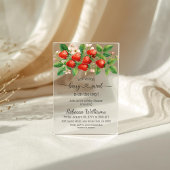 Rustic Strawberry Red Berry Sweet Baby Shower Acryleinladungen